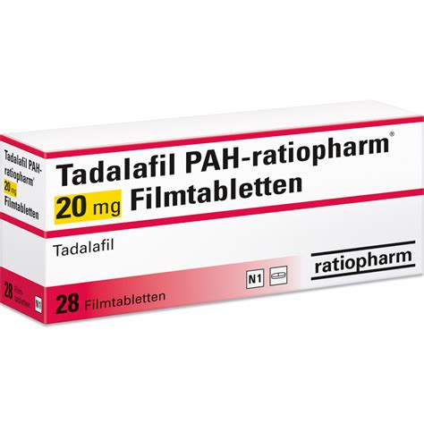 Tadalafil Pah Ratiopharm® 20 Mg Filmtabletten Ratiopharm Gmbh