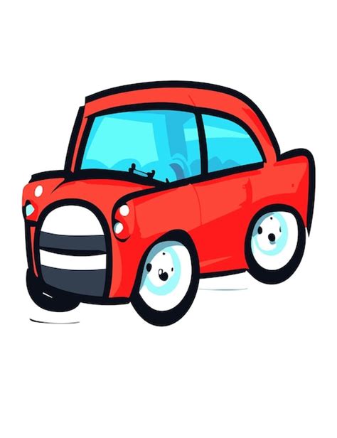 Carro Dos Desenhos Animados Clipart D Vector Design Vetor Premium