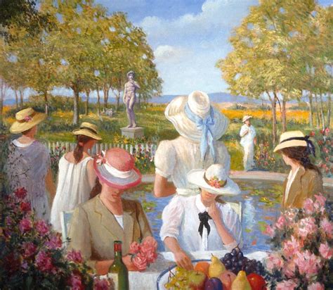 Ladies In The Garden Painting By David Olander