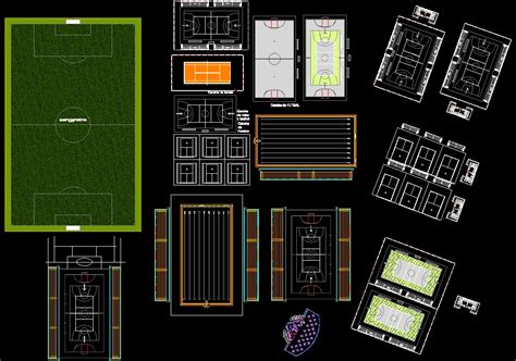 Bloques Canchas De F Tbol En Autocad Dwgautocad Off