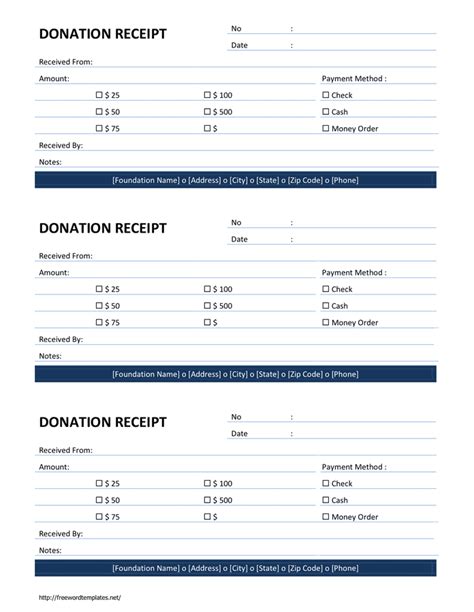 Donation Receipt Template Download Free Documents For Pdf Word And Excel