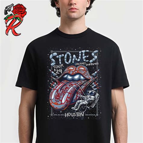 Rolling Stones Hackney Diamonds Tour 2024 Houston Poster On April 28 2024 At Nrg Stadium Unisex