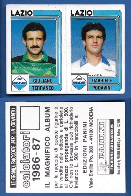 FIGURINA CALCIATORI PANINI 1986 87 Nuova N 413 Terraneo Lazio