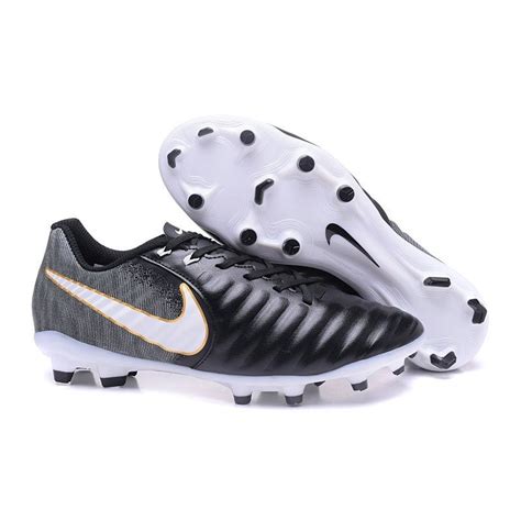 Nike Tiempo Legend Vii Fg 2017 Leather Soccer Cleats Black White Gold