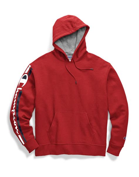 Champion Mens Powerblend Pullover Hoodie Xxl Vertical Team Red