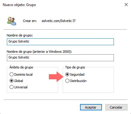 Cómo crear usuarios y grupos dominio active directory en Windows Server