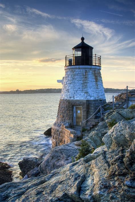 Castle Hill Light Sunset Newport Ri Castle Hill Lighthouse Rhode