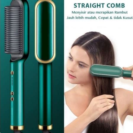 Jual Catokan Sisir Pelurus Rambut Hair Straightener Curler 2 In 1 Catok