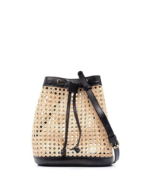 Bembien Two Tone Woven Bucket Bag In Natural Lyst