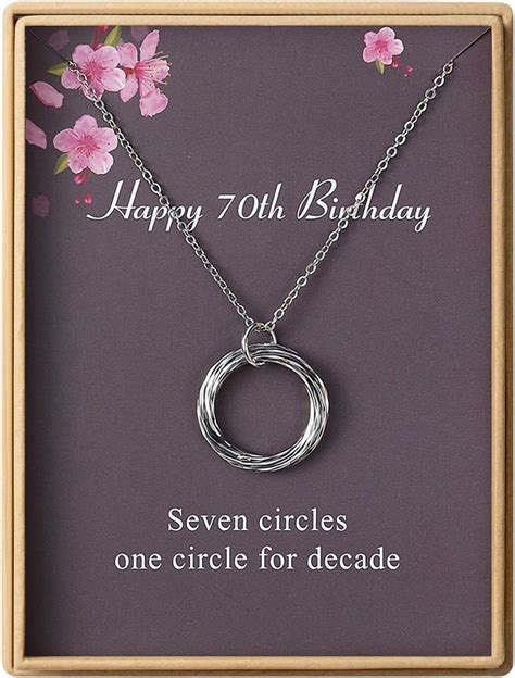 Estendly Happy Th Birthday Gifts For Women Necklace Circles Pendant