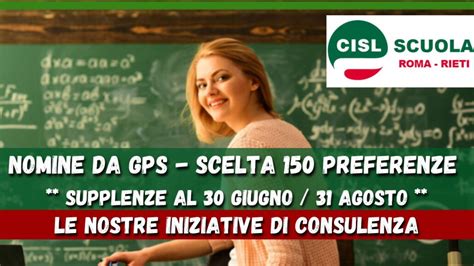 Nomine Da Gps Scelta Delle Scuole La Consulenza Della Cisl Scuola