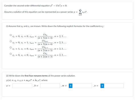 Solved Consider The Second Order Differential Equation