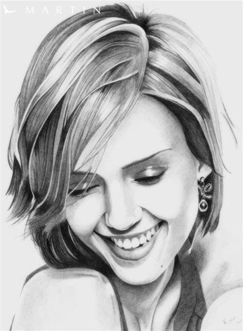 Jessica Alba Portrait Portraiture Drawing Pencil Drawings Portrait Art