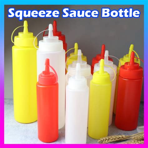 8 16 OZ Kitchen Plastic Squeeze Bottles Condiment Dispenser Ketchup