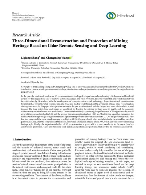 PDF Three Dimensional Reconstruction And Protection Of Mining