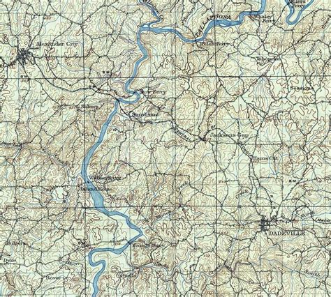 1906 Topo Map of Dadeville Alabama - Etsy