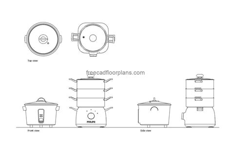 Food Steamer Cad Drawings