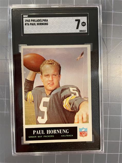 1965 PHILADELPHIA 76 PAUL HORNUNG GREEN BAY PACKERS FOOTBALL CARD SGC