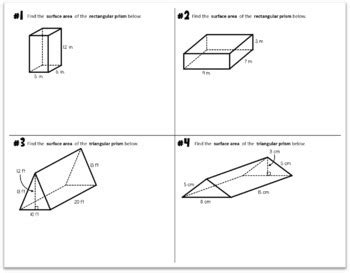 Surface Area Of Rectangular And Triangular Prisms Editable Foldable