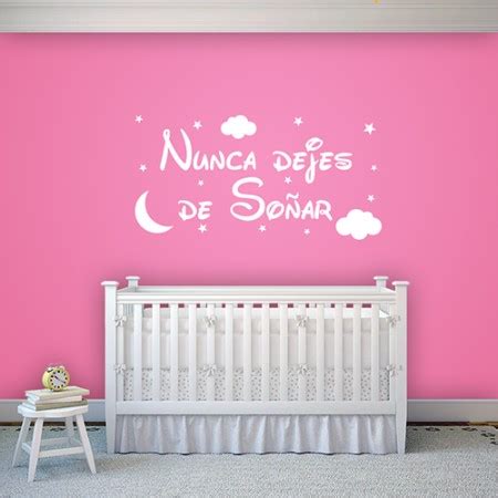 Vinilos Con Frase Nunca Dejes De So Ar Con Estrellas Luna Y Nubes