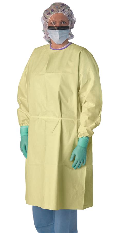 Isolation Gown Disposable Aami Level Sms Material With Elastic Cuffs