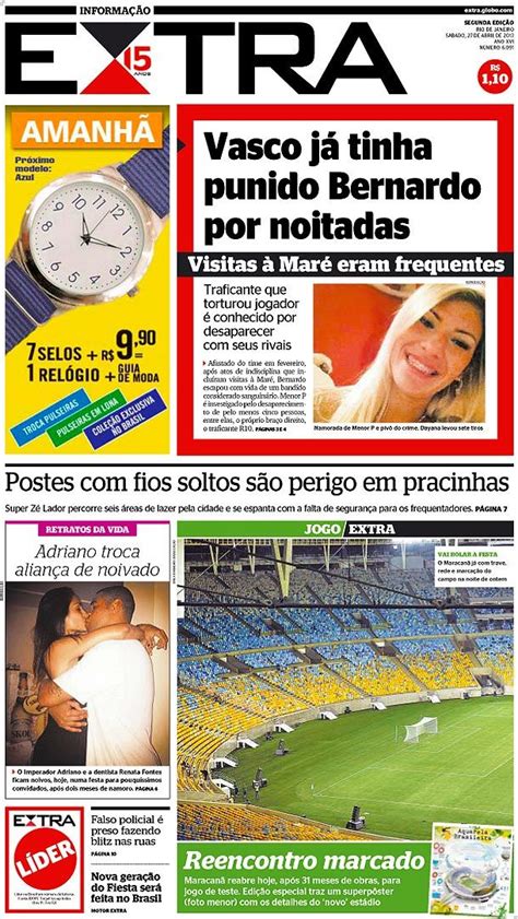 Capas Do Jornal Extra Primeira P Gina Do Jornal Extra Do