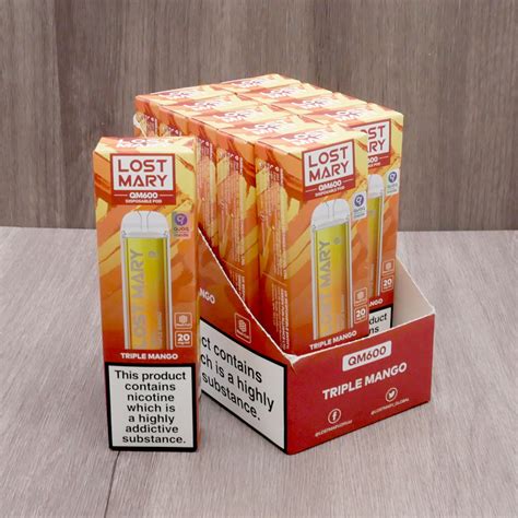 Lost Mary QM600 Disposable Vape Bar Triple Mango 10 Pack