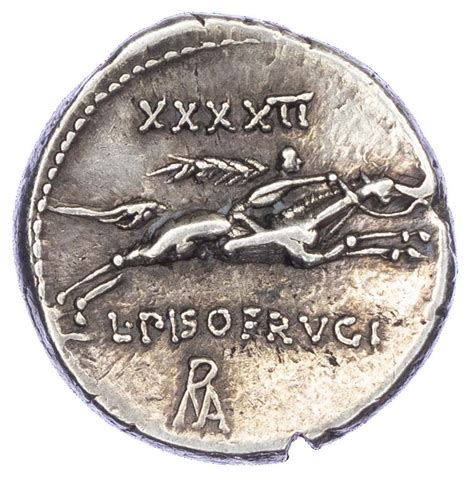 L Calpurnius Piso Frugi Silver Denarius Baldwin S