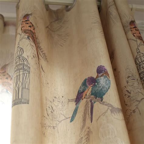 American rustic style Curtains for living room Birds Printed Drapes ...