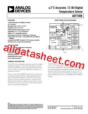 ADT7408CCPZ REEL Datasheet PDF Analog Devices