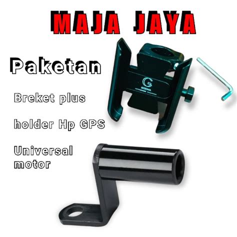 Jual Breket Plus Holder Hp GPS Paketan Gojek Grab Universal Motor