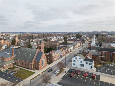 Aerial Downtown Hanover Pennsylvania Next Square Stock Editorial