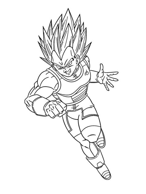 Vegeta Corriendo Para Colorear Imprimir E Dibujar ColoringOnly