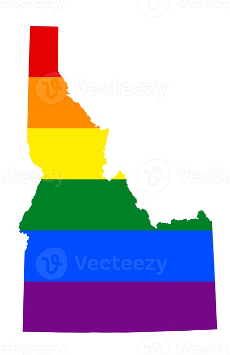 Lgbt Flag Map Of The Idaho Png Rainbow Map Of The Idaho In Colors Of