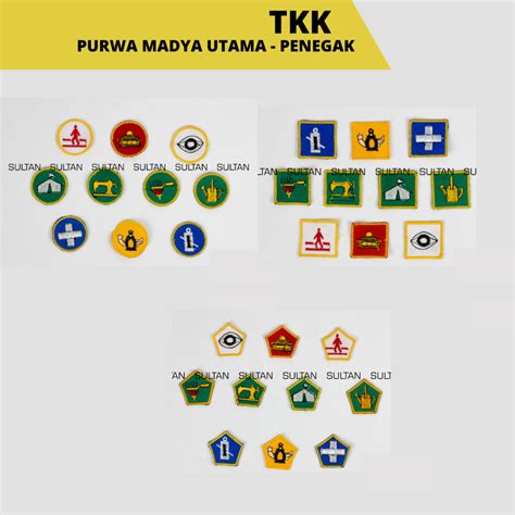 Jual Bordir Tkk Wajib Penegak Purwa Madya Utama Siaga Sd Smp Sma Kuning