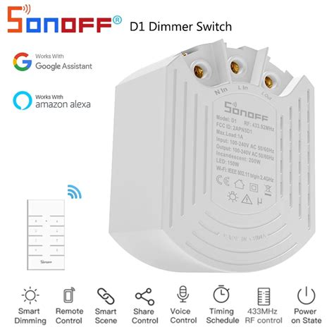 Sonoff D1 Wifi Smart Dimmer Switch Diy Smart Home Mini Switch Module