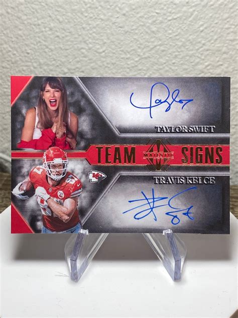 Travis Kelce Taylor Swift Parody Dual Auto Custom Card - Etsy