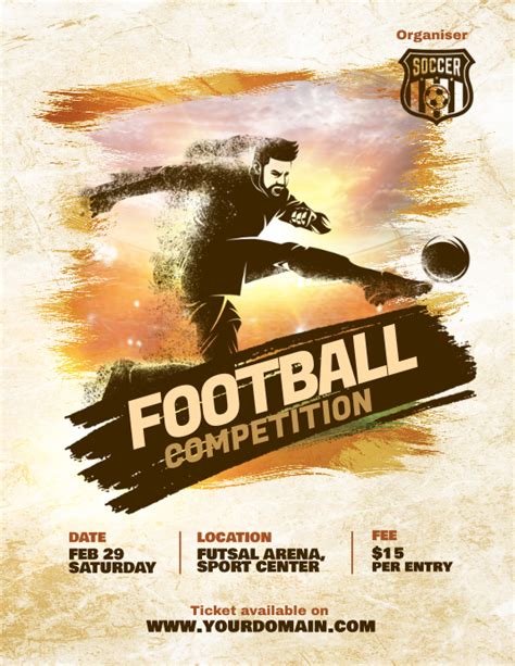 Football Futsal Tournoi De Football Flyer Affiche Modèle Postermywall