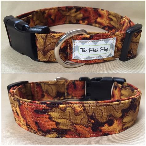 Handmade Fall 1 Adjustable Fabric Dog Collar Large Etsy Dog Collar