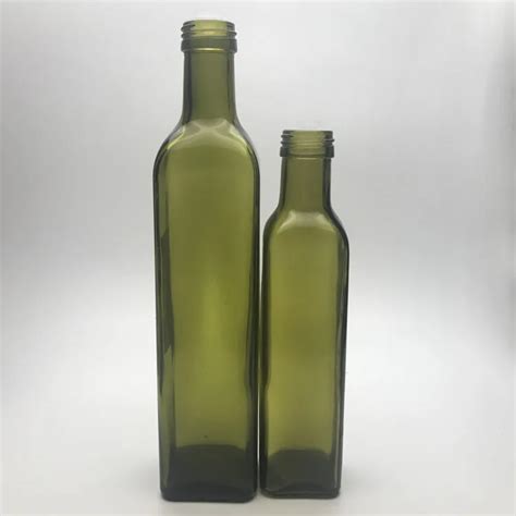 Bulk 250ml 500ml 1000ml Dark Green Color Glass Olive Oil Bottle Linseed