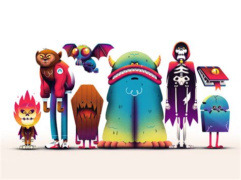 Halloween characters by Made by Radio on Dribbble