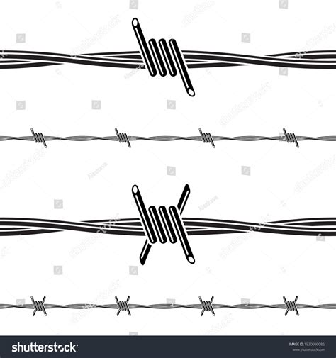 Barbed Wire Seamless Collection Isolated On Stock Vector Royalty Free 1930090085 Shutterstock