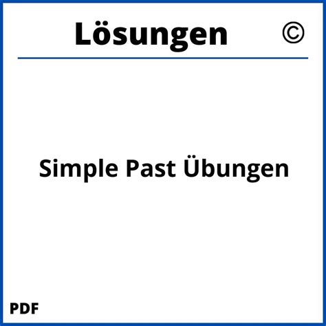 Simple Past Übungen Mit Lösungen Pdf 2025