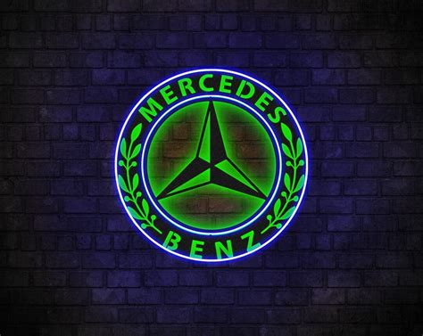 Mercedes Benz Neon Sign Mancave Decor Garage Wall Decor Etsy