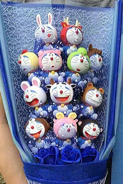 Cutie 12 Zodiac Doraemon Dolls Roses Bouquet Dolls Birthday Valentines Get Well Hobbies And Toys