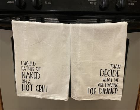 I Would Rather Sit Naked On A Hot Grill New Girl Inspired Tea Towel Etsy