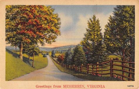 Meherrin Virginia Scenic Roadway Greeting Antique Postcard K92841