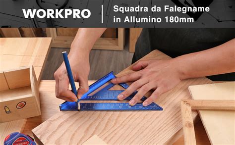 Workpro Squadra Da Falegname Multifunzione Mm Righello Triangolare