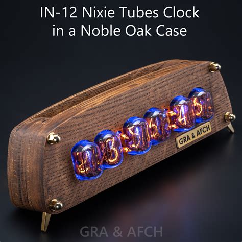 In 12 Nixie Clock With Sockets And Dots In A Noble Oakwood Case Smf