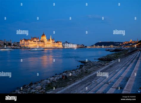 Hungarian Landmarkspanorama Of Budapest At Night Stock Photo Alamy